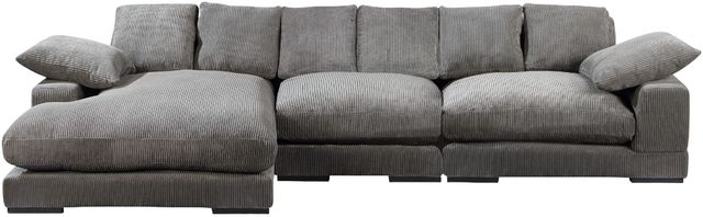 Moe's Home Collection Plunge 3-Piece Charcoal Large L-Shaped Sectional and Reversible Chaise-1