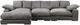 Moe's Home Collection Plunge 3-Piece Charcoal Large L-Shaped Sectional and Reversible Chaise-1