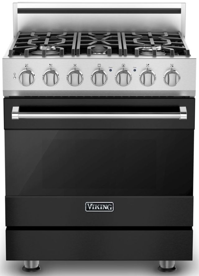Viking® 3 Series 30" Cast Black Pro Style Dual Fuel Range-0