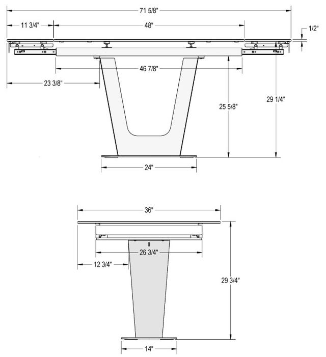 Amisco Customizable Amelia 72" Dining Table-2
