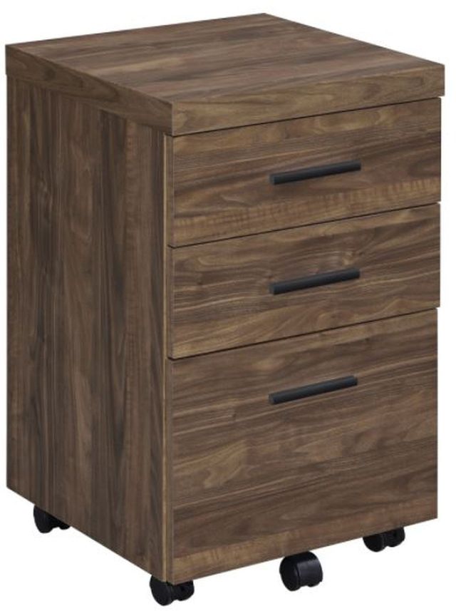 Coaster® Luetta Aged Walnut 3-Drawer Mobile Storage Cabinet with Casters -1