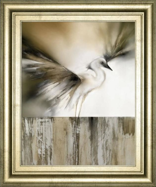 Classy Art Moonlight Landing and the Egret by J.P Prior Framed Print Wall Art-0