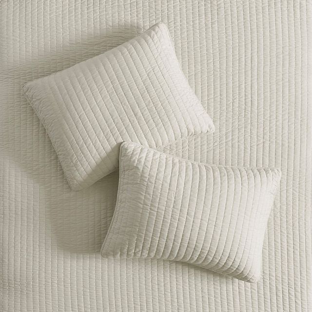 Olliix by Madison Park Cream Twin/Twin XL Keaton Reversible Coverlet Set-3
