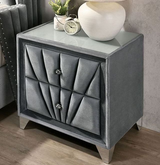 Furniture of America® Carissa Gray Nightstand-3