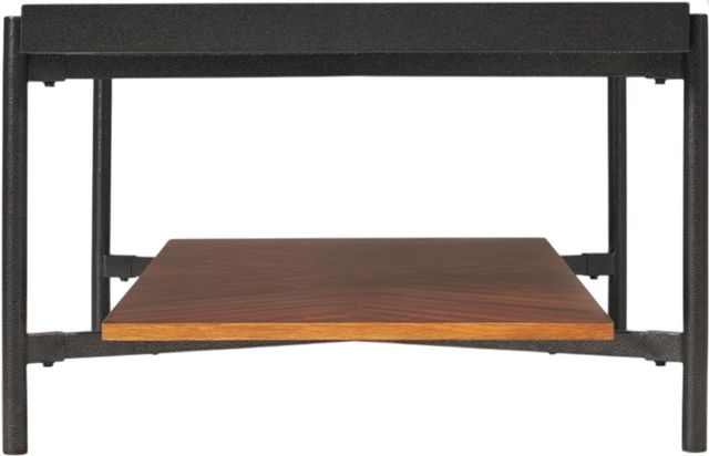 Riverside Furniture Lennox Black Cocktail Table with Rosewood Base-3