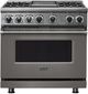 Viking® 7 Series 36" Damascus Gray Pro Style Dual Fuel Range with 12" Reversible Griddle-0