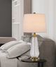 Cal® Lighting & Accessories Teardrop Style 2-Piece Antique Brass Table Lamp Set-3