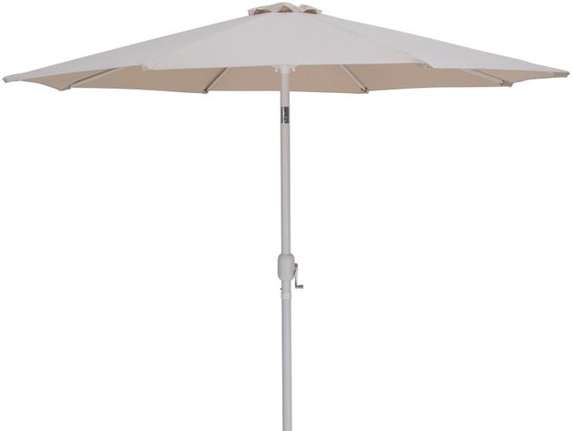 Meridian Furniture Fiji Beige/Matte White Aluminum Outdoor Patio Umbrella-0