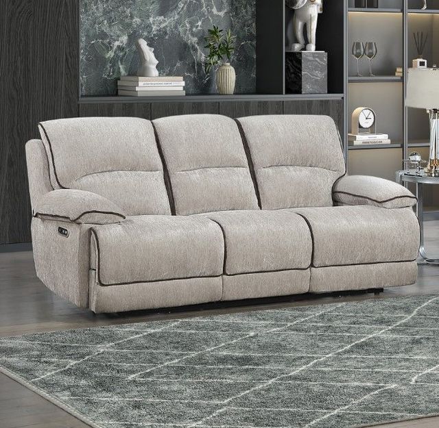 New Classic® Home Furnishings Camden Brown Power Reclining Sofa with Power Headrest and Footrest-2