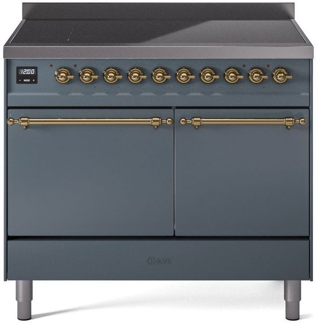 Ilve® Nostalgie II Series 40" Blue Grey Pro Style Induction Range-0