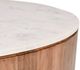 Classic Home Josie White 46" Round Coffee Table with Hickory Brown Base-3