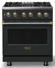 Viking® 5 Series 30" Antique Bronze Pro Style Dual Fuel (NG) Range with Brushed Brass Trim-0