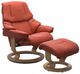 Stressless® by Ekornes® Customizable Reno Large Manual Recliner and Ottoman with Classic Base-0
