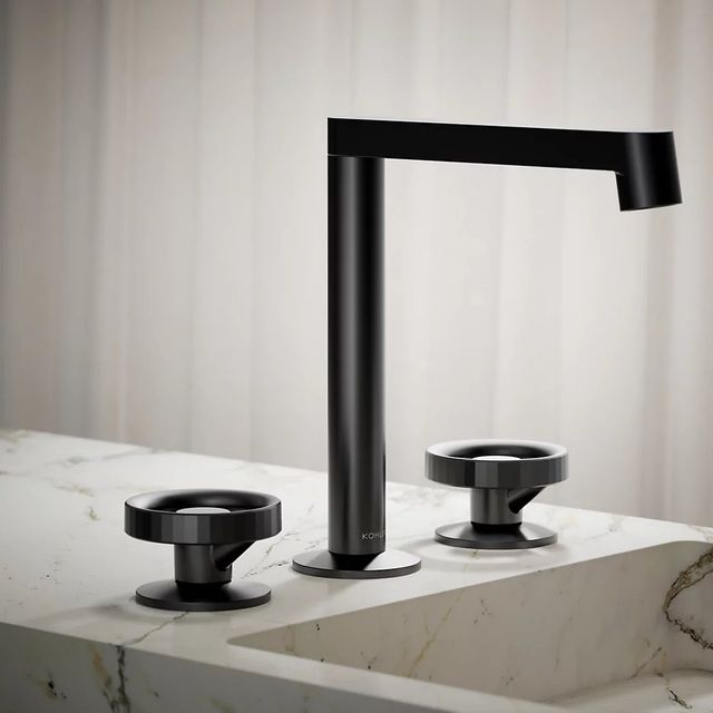 KOHLER® Components® Matte Black Industrial Bathroom Sink Faucet Handles-3