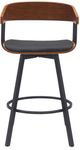 Armen Living Athena Black/Walnut Swivel Counter Stool-3