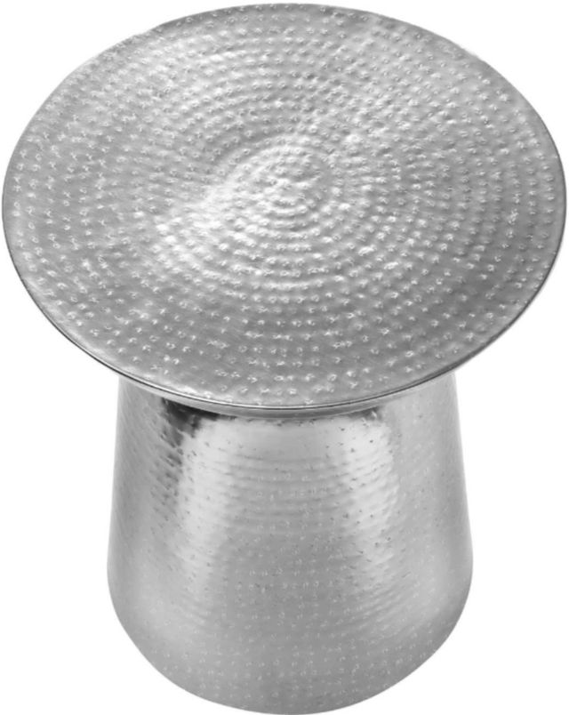 Monarch Specialties Inc. Chrome Iron Bell Pedestal Drum Table-1