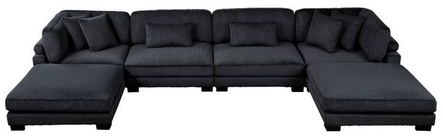 Homelegance® Traverse 6-Piece Black Modular Sectional with 2-Ottoman-1