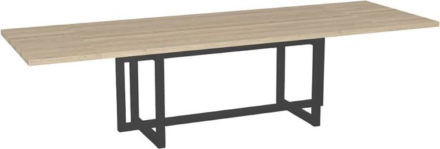 Amisco Customizable Ezra 84" Rectangular Extendable Table with 1.5" Solid Ash Top and 2 Leaves-1