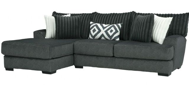 Albany Industries 2-Piece Tweed Gunmetal Left-Arm Facing Sectional-0