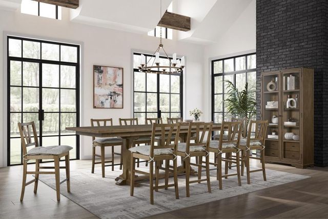 Bernards Tarrington Almond Counter Trestle Dining Table-1