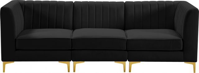 Meridian Furniture Alina Black Velvet Modular Sofa-3