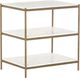 Four Hands Felix Antique Brass/Polished White Nightstand-0