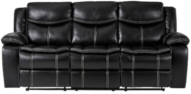 Homelegance® Bastrop Black Double Manual Reclining Sofa-2