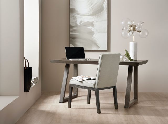 Hooker® Furniture Melange Creamy Beige End Table with Dark Charcoal Base-1