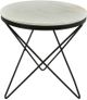 Moe's Home Collection Haley White Marble Round Side Table with Black Iron Base-1