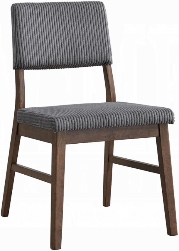 ACME Furniture Seda 2-Piece Gray/Walnut Upholstered Dining Side Chair Set-0