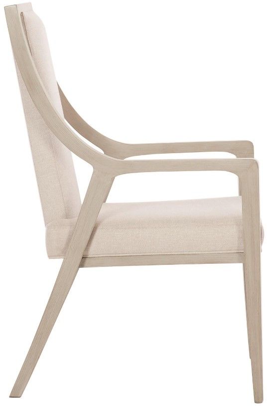 Bernhardt Axiom Beige/Linear Gray Upholstered Dining Arm Chair-3