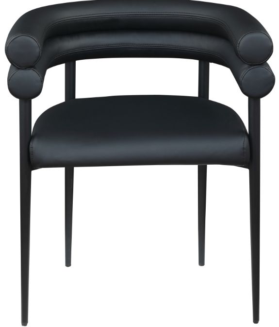 Meridian Furniture Lavina Black Vegan Leather Upholstered Dining Chair-1