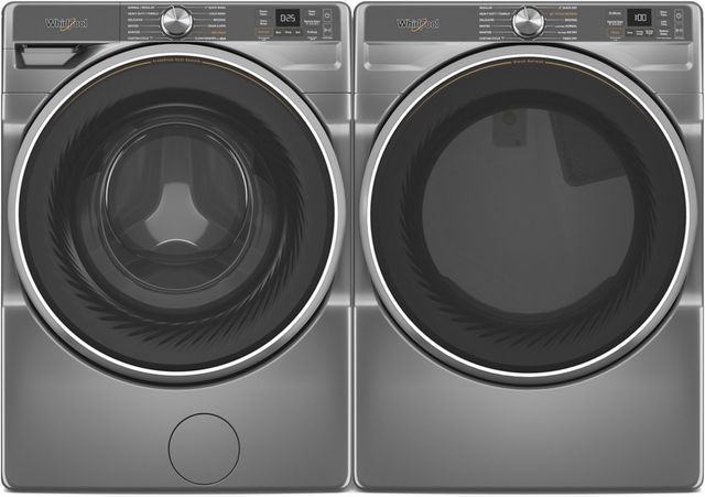 Whirlpool® Radiant Silver Front Load Laundry Pair