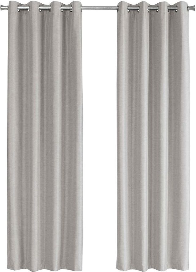 Monarch Specialties Inc. 2-Piece Silver 52" x 84" Solid Blackout Curtain Panel Set-0