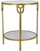 Zeugma Imports Glass Top Round End Table with Gold Base-0