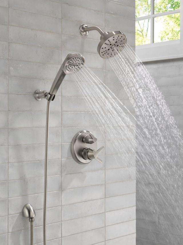 Delta Universal Showering Components Lumicoat® Stainless 3-Setting Wall Mount Handshower-3