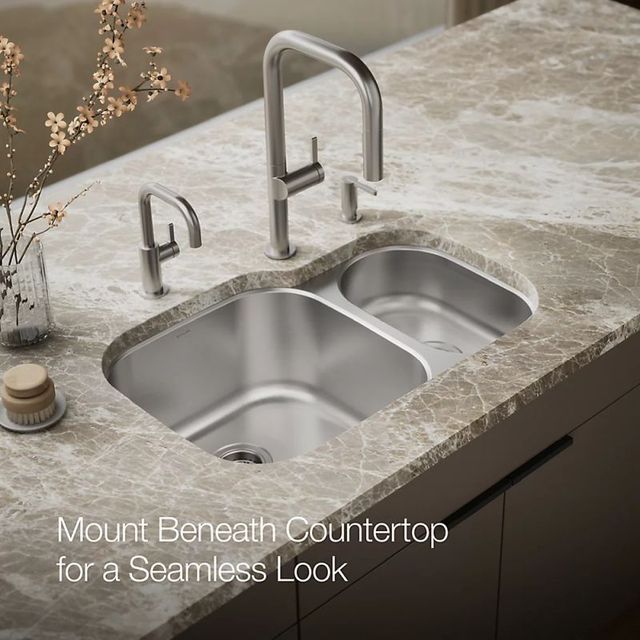 KOHLER® Undertone® Stainless Steel 30.75" Undermount Double-Bowl Kitchen Sink-4