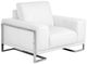 Michael Amini® Mia Bella Stainless Steel/White Leather Chair and a Half-0