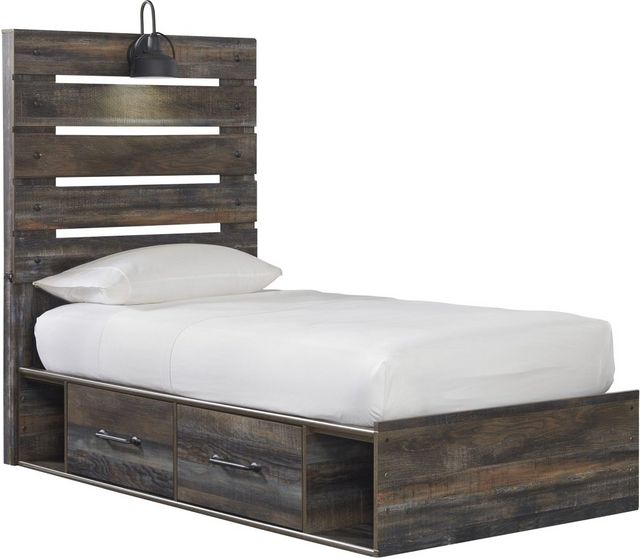 Signature Design by Ashley® Drystan Brown Twin 2-Drawer Storage Panel Bed