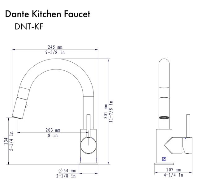 ZLINE Autograph Edition Champagne Bronze Dante Pull Down Single Handle Kitchen Faucet-4