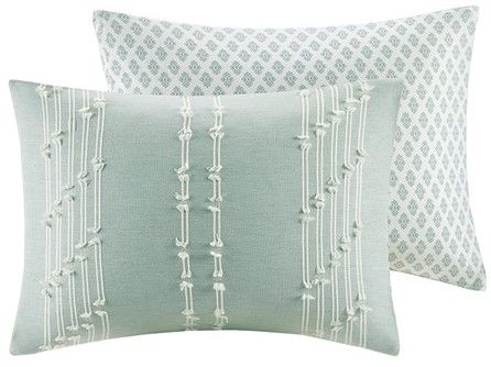 Olliix by INK+IVY Kara Aqua King/California King Cotton Jacquard Comforter Set-1