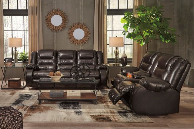 Signature Design by Ashley® Vacherie Chocolate Reclining Sofa-2