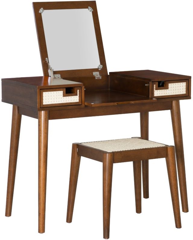 Linon Cammie 2-Piece Walnut Vanity Mirror Set-0