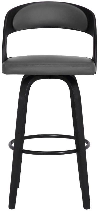 Armen Living Shelly 3-Piece Black Brushed/Brown Counter Stool Set-4
