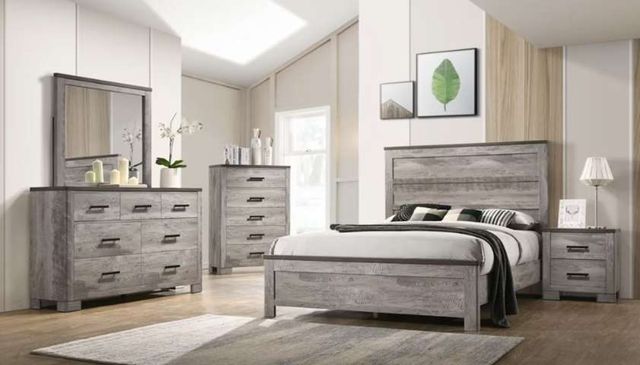 Elements International Millers Cove 4-Piece Gray Twin Panel Bedroom Set-4
