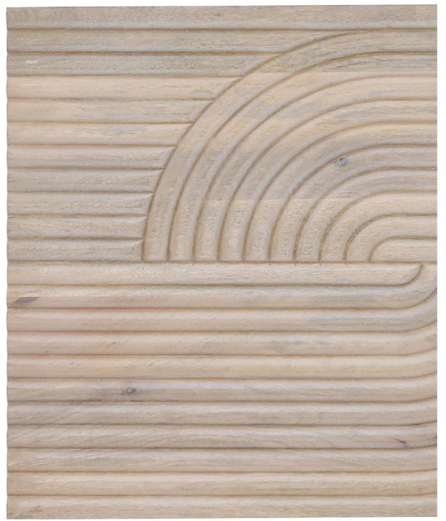 Moe's Home Collection Knott White Washed Carved Wood Wall Art-4