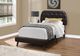 Monarch Specialties Inc. Brown Leather Look with Wood Leg Twin Bed-1