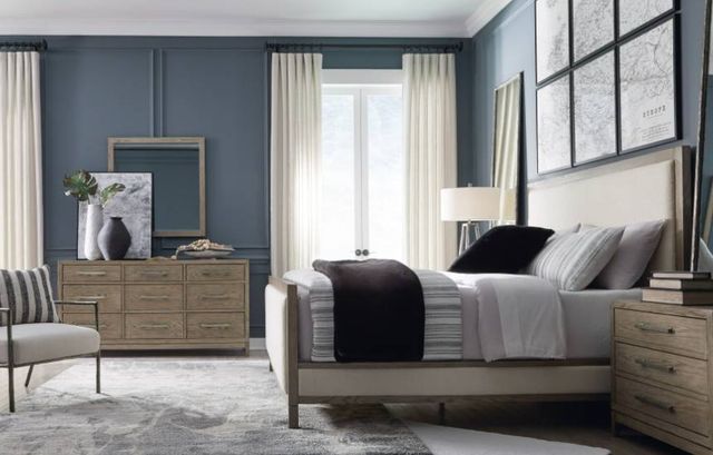 Signature Design by Ashley® Chrestner 2-Piece Gray King Upholstered Panel Bed Set-3