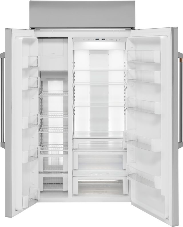 Clearance Café™ 42" 25.2 Cu. Ft. Stainless Steel Built-In Side-by-Side Refrigerator-2