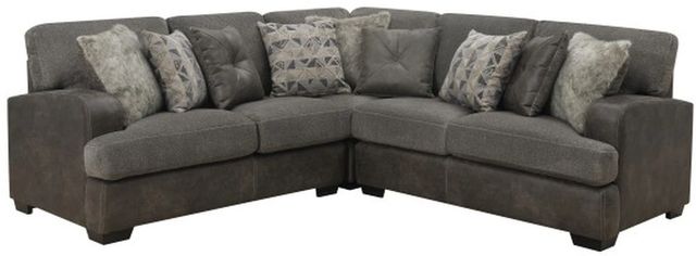 Emerald Home Berlin 3-Piece Gray Herringbone/Sanded Microfiber Sectional-0